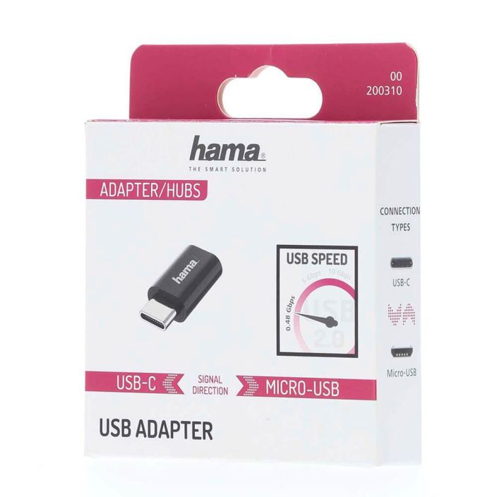 HAMA Adapteri USB-C - USB Micro B 2.0 200310 Uros-Naaras 998-3313