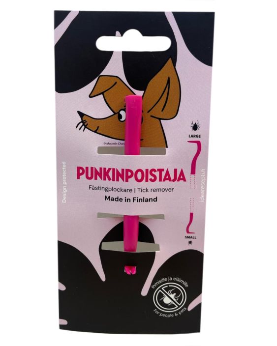 Muumi punkinpoistaja Nipsu pinkki Punkinpoistaja kahdella eri kokoisella paalla.