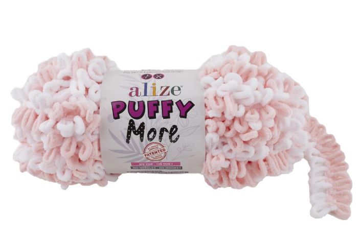 Alize Puffy More 6272 vaalea roosa/valkoinen 150g APMO-6272 912-135