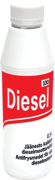 Diesel 100 0,5L Tehokas dieselin jaanestoaine, joka estaa polttonesteen joukkoon paasseen veden aiheuttamat kayntihairiot.