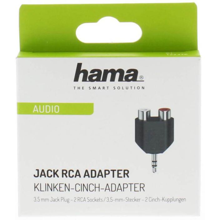HAMA Adapteri Audio 3.5mm-2xRCA HAMA Adapteri Audio 3.5mm-2xRCA Uros-2x Naaras Musta