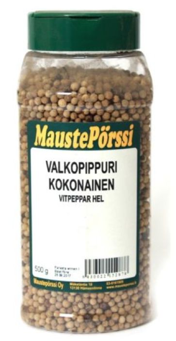 Valkopippuri kokonainen 0,8 prk (500g) 902-638