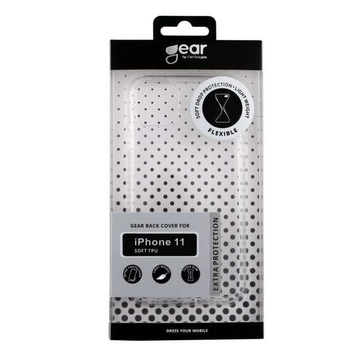 GEAR Suojakuori TPU Lapinakyva - iPhone 11 GEAR Suojakuori Lapinakyva TPU Pehmea ja joustava suojakuori Suojaa kolhuilta,