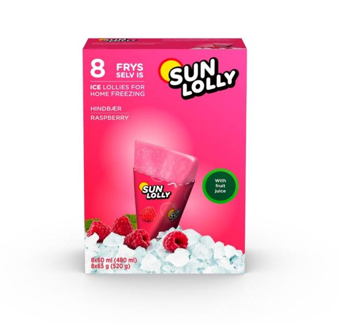 Sun Lolly pakastettava mehujaa Vadelma 8x60ml 1001203