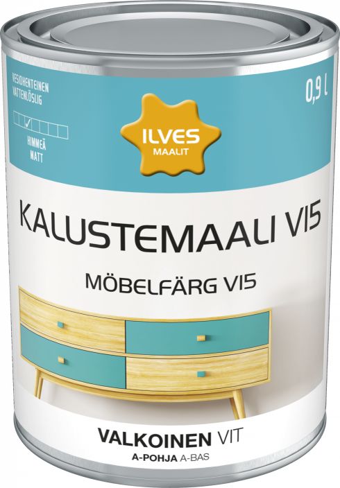 Ilves kalustemaali V15 A-pohja valk. 0,9L IL8865 920-632