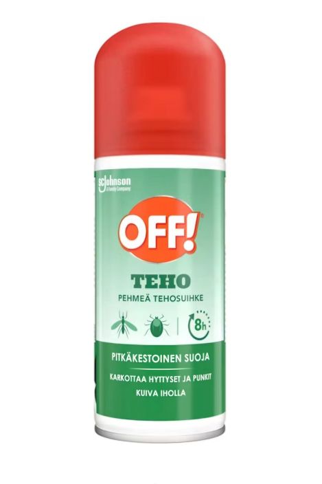 OFF! Pehmea tehosuihke 100ml Karkottaa hyttyset ja punkit jopa 8 tunniksi. Tehoaa myos muihin hyonteisiin, esim. paarmat, OFF! Pehmea tehosuihke 100ml Karkottaa hyttyset ja punkit jopa 8 tunniksi. Tehoaa myos muihin hyonteisiin, esim. paarmat,