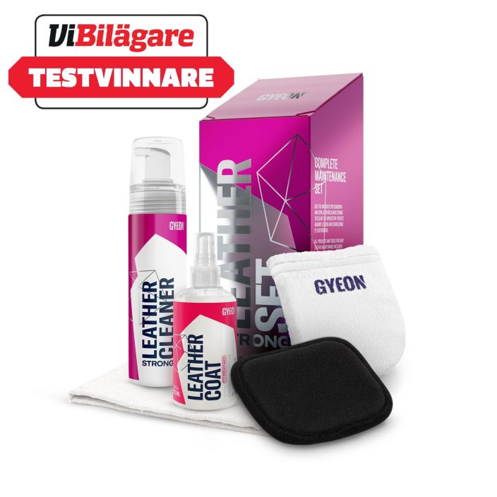 Gyeon Q²M LeatherSet Strong Nahanhoitosetti Erityisen likaisten ja kulahtaneiden nahkapintojen puhdistukseen ja suojaukseen Gyeon Q²M LeatherSet Strong Nahanhoitosetti Erityisen likaisten ja kulahtaneiden nahkapintojen puhdistukseen ja suojaukseen