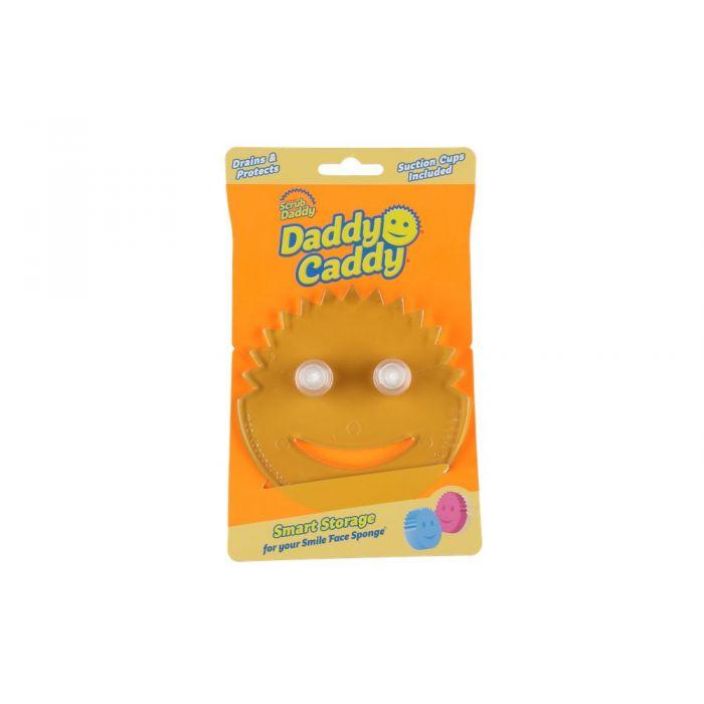 Scrub Daddy pidike Kirkkaasta muovista valmistettu pidike supersuosittujen Scrub Daddy/Mommy-sienien kuivatukseen ja