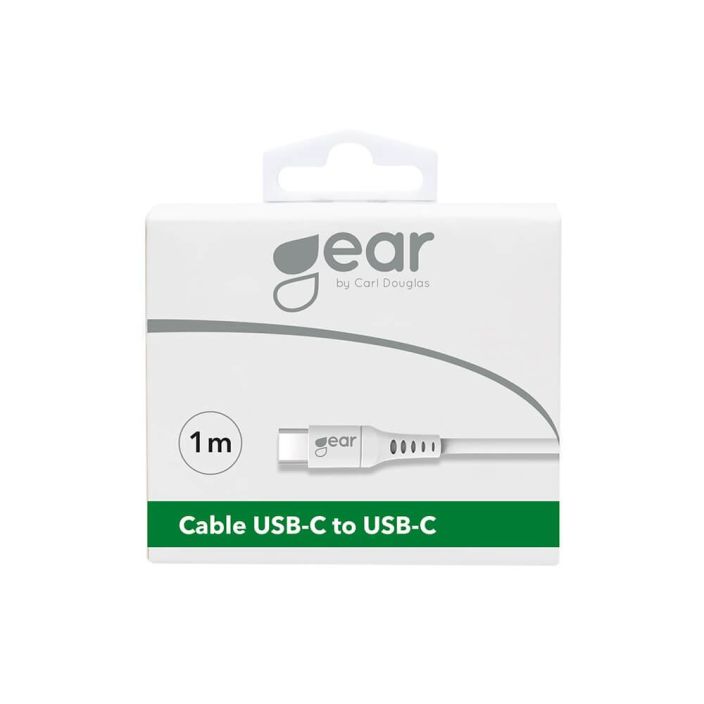 GEAR Latausjohto USB-C USB-C 2.0 1m GEAR Latausjohto USB-C USB-C 2.0 1m Valkoinen Pyorea Johto