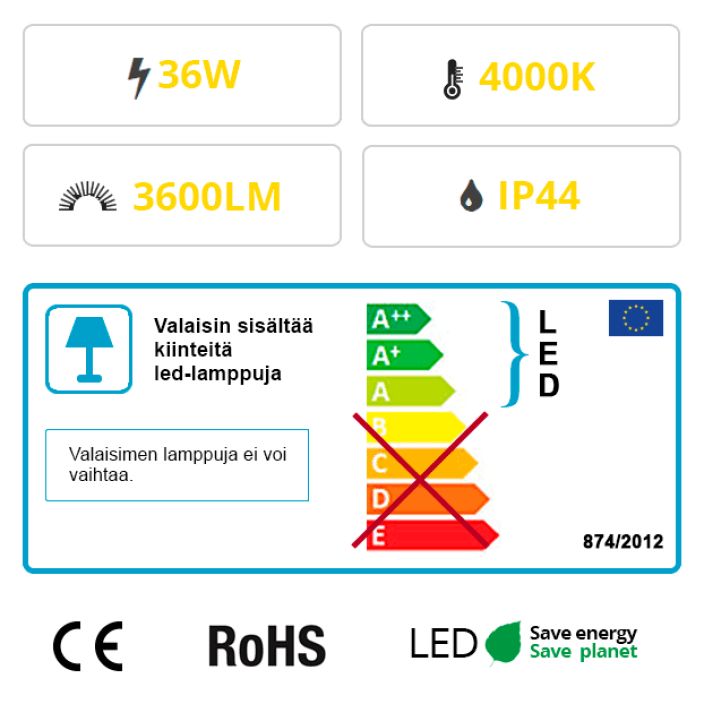 Led loisteputkivalaisin 36W PK-WP-D-212 995-046