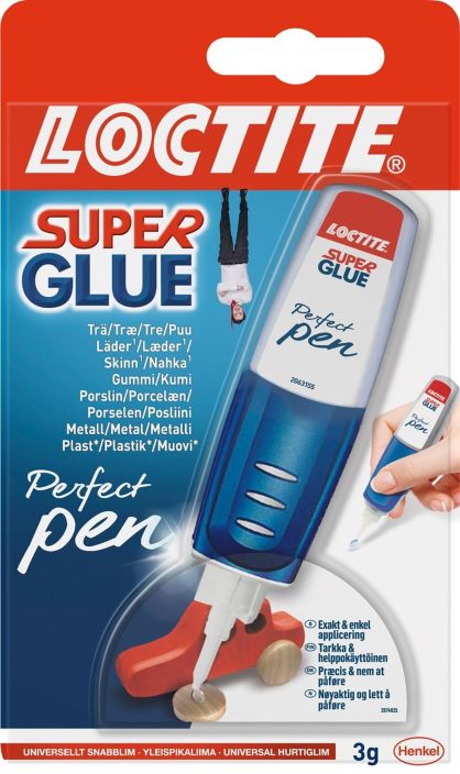 Loctite Super Glue Perfect Pen pikaliima 3g Luja ja nopeasti kuivuva yleispikaliima katevassa kynaa muistuttavassa tuubissa.