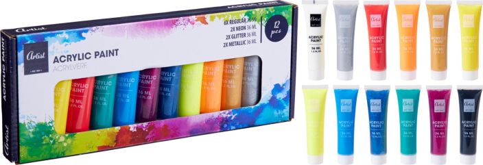 Akryylivarit 36ml 12kpl 492001000 Akryylivarit 36ml 12kpl 492001000