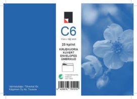Köppinen Kirjekuori C6/25 valkoinen, kotimainen 132006