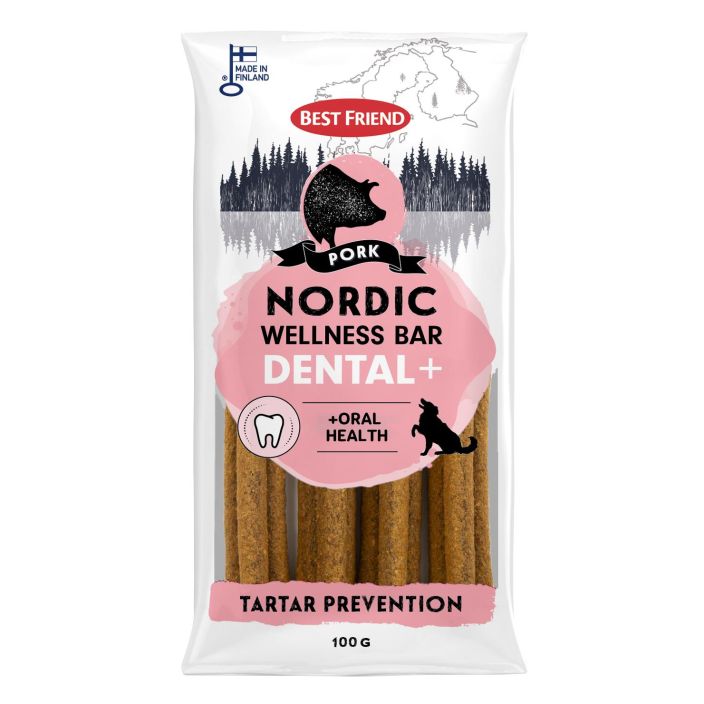 BF Nordic Wellness Bar Dental+ 100g Hemmottele koiraasi herkullisilla ja innovatiivisilla Best Friend Nordic Wellness Bar