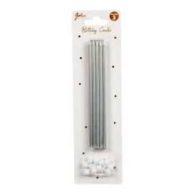 Joker Kakkukynttilä hopea 15cm 10kpl  79086