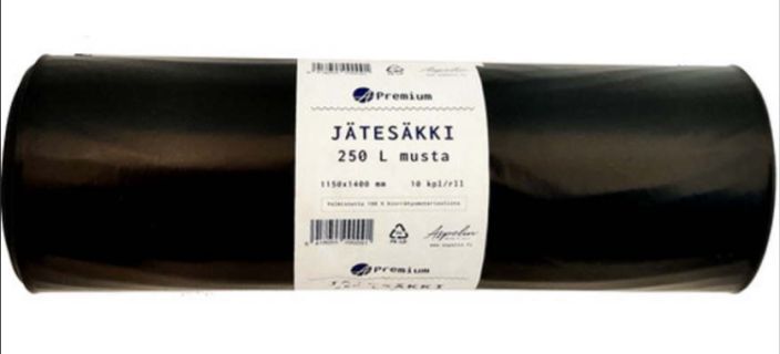 A.Premium vahva jatesakki 250L musta 10kpl 952-107