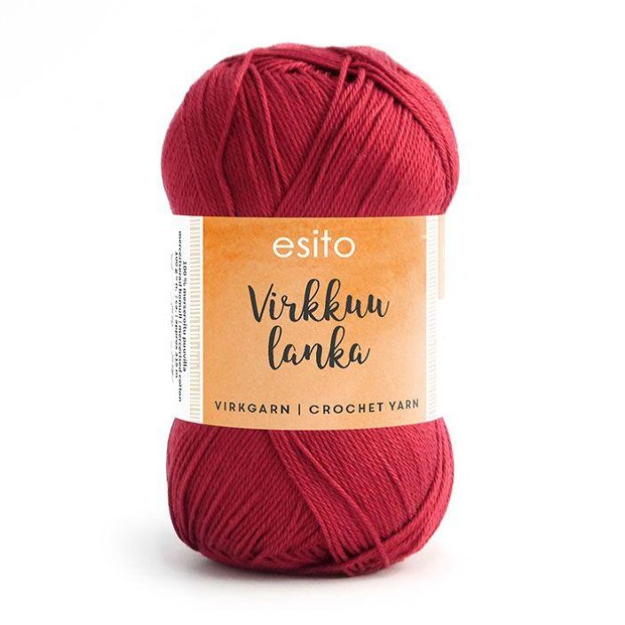 Esito virkkuulanka 9020 tummanpunainen 100g EVL-9020