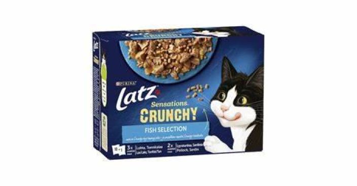 Latz Sensations Crunchy 10x85g+40g Fish lajitelma hyytelossa 12450224 969-1128