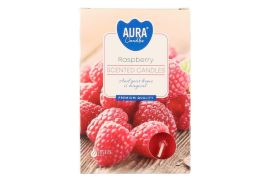 Aura Tuoksulämpökynttilä Raspberry 6kpl 281937