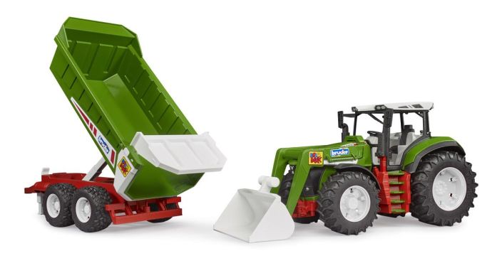 Bruder Roadmax traktori etukuormaajalla ja kippiperävaunulla BR3452 tuotekuva 2