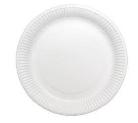 Rosa kertakäyttölautanen valkoinen biohajoava 23cm 40kpl 