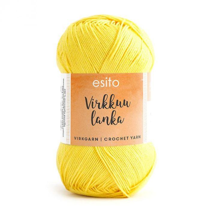 Esito virkkuulanka 9034 kirkkaankeltainen 100g EVL-9034