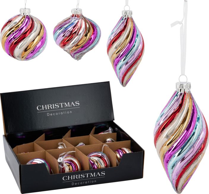 Kuusenkoriste lasiornamentti varikas 8cm ABR221680