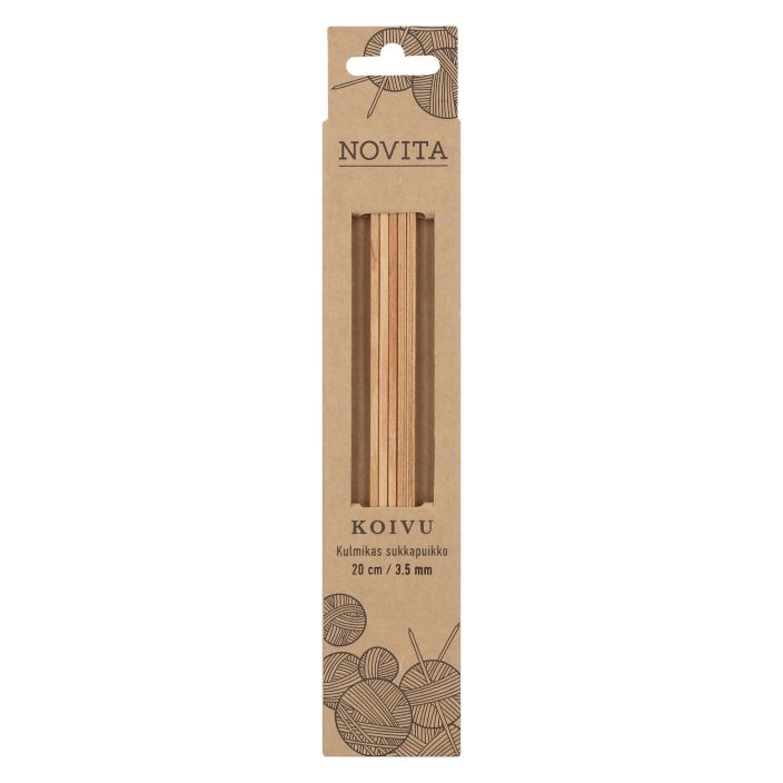 Novita sukkapuikot koivu kulmikas 3,5mm 20cm Koivuisilla Novita sukkapuikoilla on erittain miellyttava neuloa, silla puikot