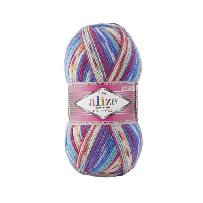 Alize Superwash 7654 Kirjava sininen/turkoosi/violetti 100g ASWP-7654