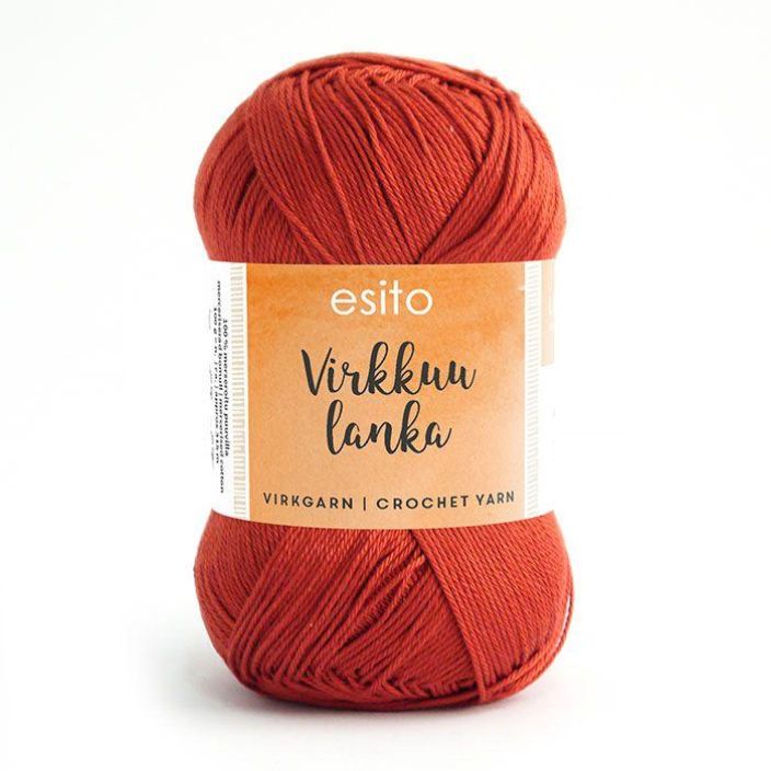 Esito virkkuulanka 9025 punaruskea 100g EVL-9025