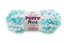 Alize Alize Puffy More 6269 vaalea turkoosi / valkoinen 150g APMO-6269