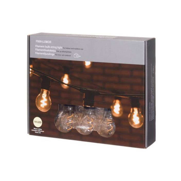 Finnlumor valoketju kierre filament kirkas 10led 319423 924-1895 Finnlumor valoketju kierre filament kirkas 10led 319423 924-1895