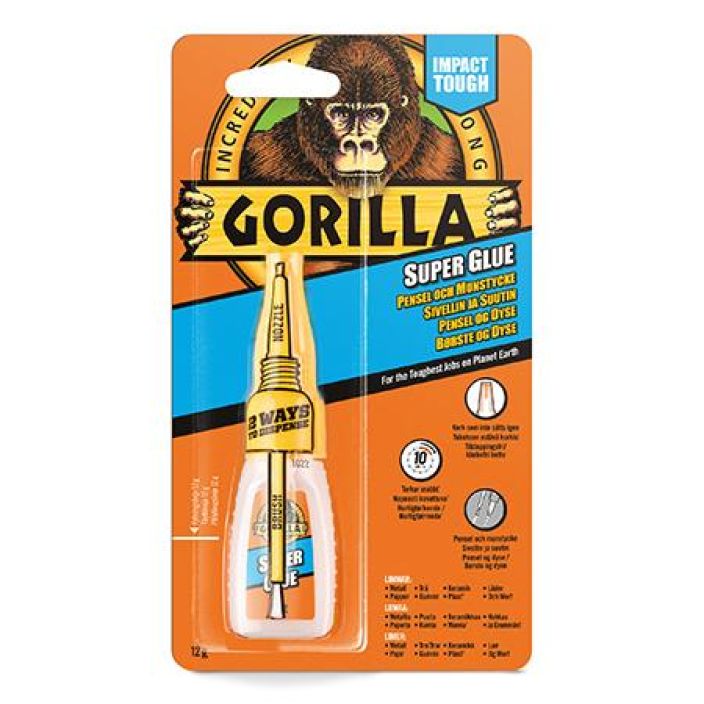 Gorilla Super Glue Brush &amp; Nozzle 12g 24402 908-034