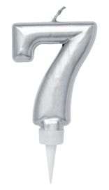 Joker Kakkukynttilä nro 7 8cm hopea 79031-7