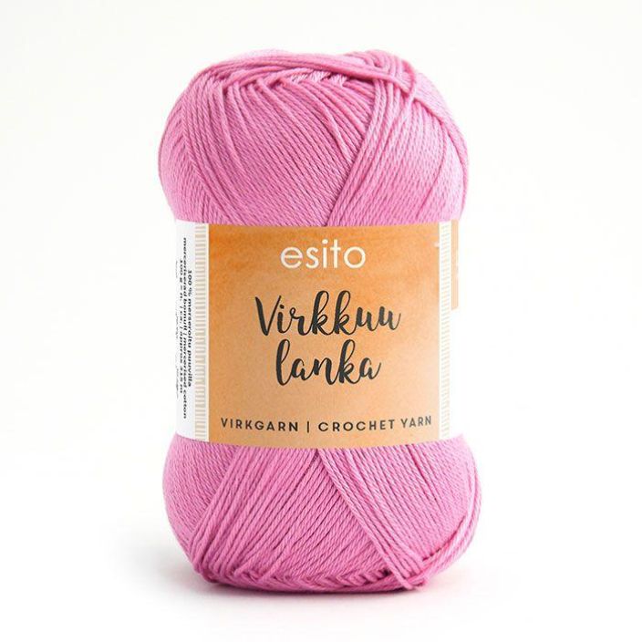 Esito virkkuulanka 9013 vaalean pinkki 100g EVL-9013