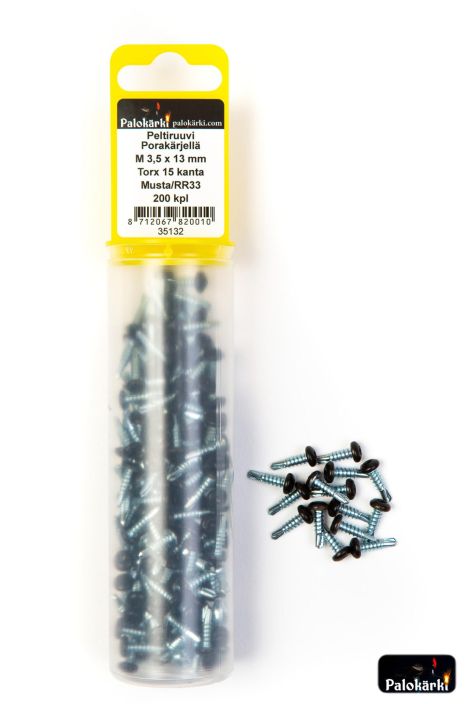 Peltiruuvi porakarjella M 3,5 x13mm 200kpl 35132 980-3103 Torx 15 musta RR33