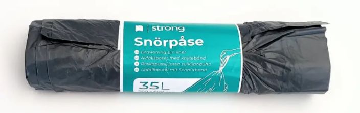 Vetonauhapussi 35L musta 15kpl