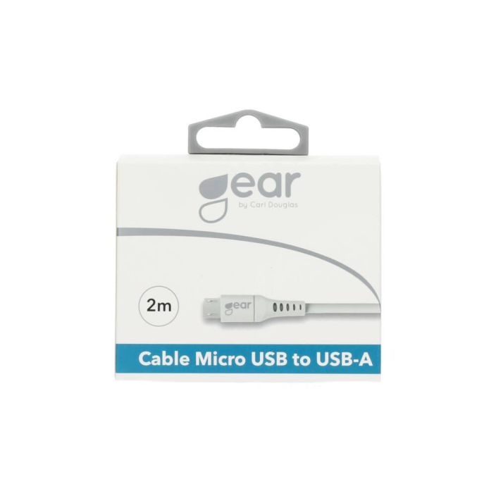GEAR USB Johto MicroUSB 2m Valkoinen 665062 998-3212
