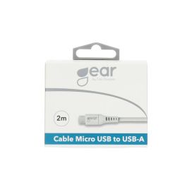 GEAR Pyöreä latauskaapeli MicroUSB-USB-A 2m