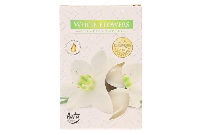 Tuoksulampokynttila White Flower 6kpl 294199 924-2372