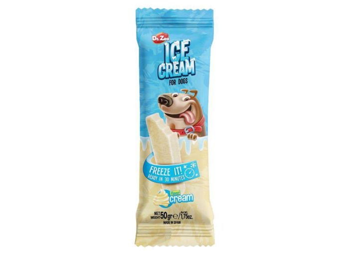 Koiran jaatelo jaadytettava kerma 50g Dr. Zoo -jaatelot ovat saapuneet, uusi tapa jakaa virkistava hetki lemmikkisi kanssa.