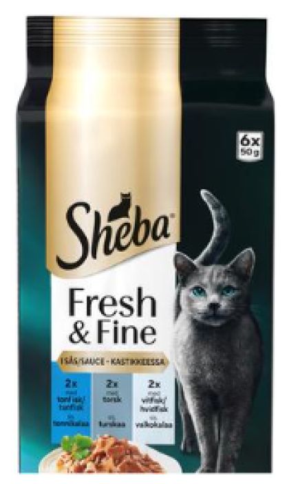Sheba Fresh&amp;Fine kalalajitelma kastikkeessa 6x50g 472944 905-2035