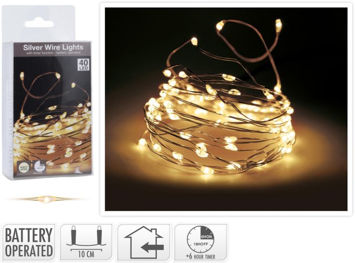 Hopeavaloketju 40led lamminvalk. timer AX9702210 992-1419