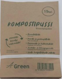 Paperinen kompostipussi 15kpl 31x22x12cm 3300