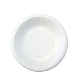 Rosa kertakäyttölautanen syvä valkoinen biohajoava 19cm 25kpl 