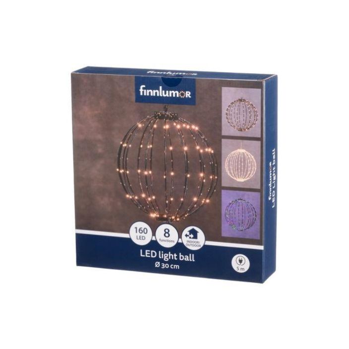Finnlumor LED-valopallo 30cm 160led 621255 tuotekuva 1 Finnlumor LED-valopallo 30cm 160led 621255 tuotekuva 1