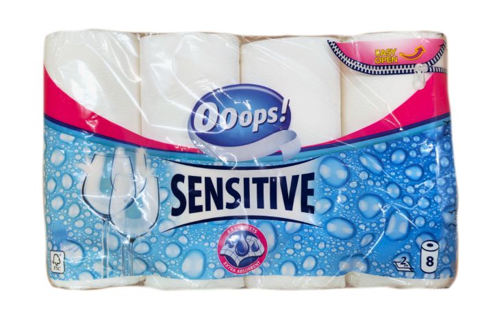 Ooops! Sensitive 8rl talouspaperi Edullinen talouspaperi.NOUTO VAIN MYYMALASTA!!