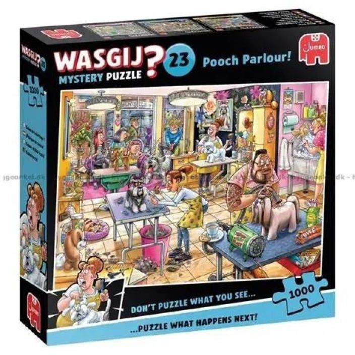 Wasgij Mystery 23 Pooch Parlour! 1000 palaa Unohda perinteiset palapelit, joissa kasaat kuvan laatikon kannesta! Wasgij on