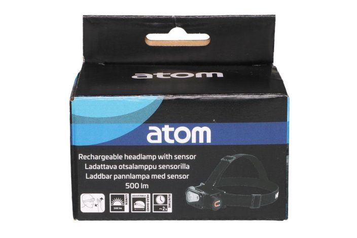 Atom otsalamppu sensorilla ladattava 500lm 619421 924-2450