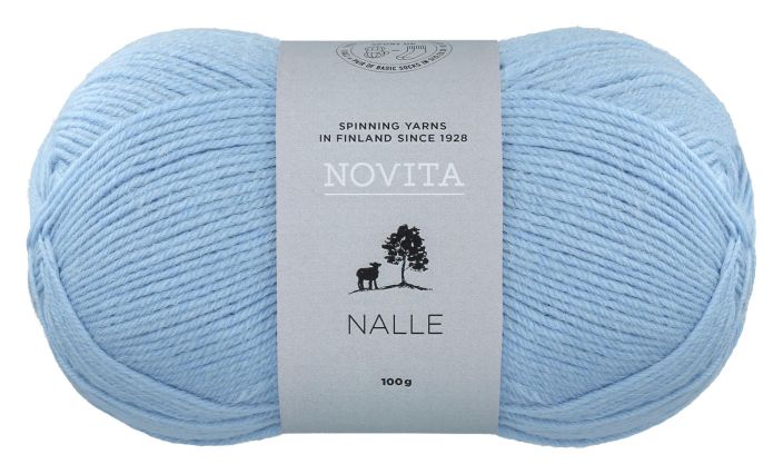 Novita Nalle 117 virta 100g Nalle-lanka on lankaklassikko neuleisiin ja villasukkiin. Puikkosuositus 3.5mm, sukkiin 3mm.